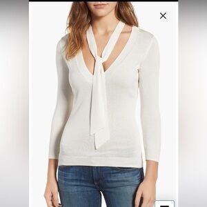 AG Adriano Goldschmied Winnie Tie Neck cashmere blend Sweater